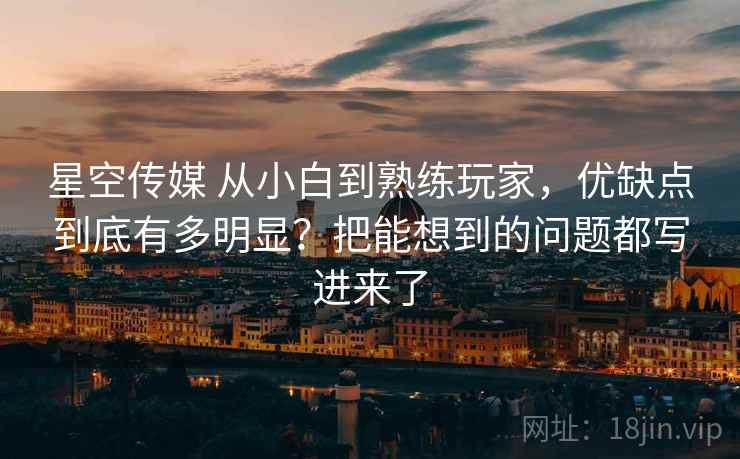 星空传媒 从小白到熟练玩家，优缺点到底有多明显？把能想到的问题都写进来了