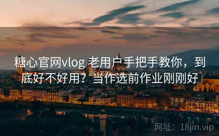 糖心官网vlog 老用户手把手教你，到底好不好用？当作选前作业刚刚好