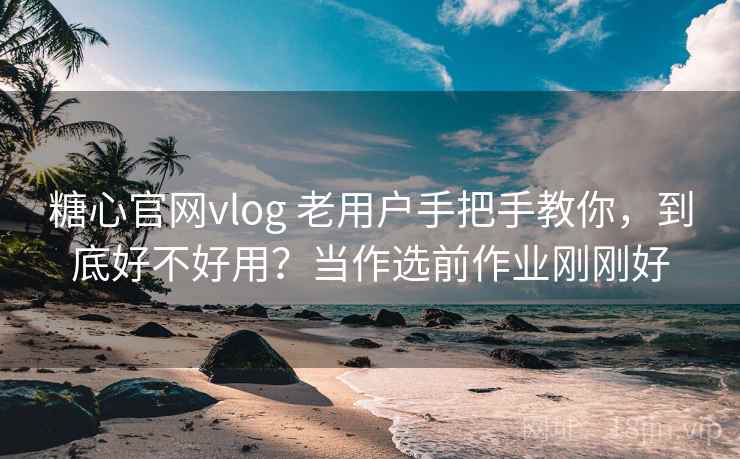 糖心官网vlog 老用户手把手教你，到底好不好用？当作选前作业刚刚好