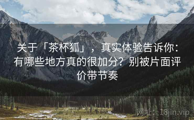 关于「茶杯狐」，真实体验告诉你：有哪些地方真的很加分？别被片面评价带节奏